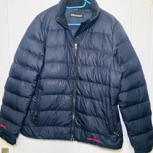 Marmot Puffer Jacket 650 Fill Goose Down Insulated Navy Blue Women’s Large - Picture 1 of 10