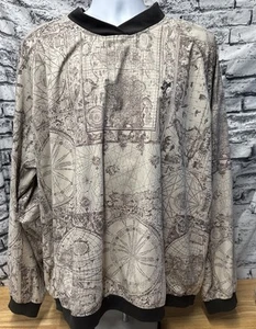 Ashworth Golf Pullover Windbreaker World Map Climaguard Brown Vintage Men’s XL - Picture 1 of 10