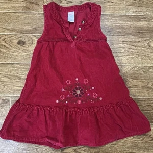 Gymboree Maroon Corduroy Dress Fall Festive Thanksgiving Family Pictures Girls 4 - Picture 1 of 4