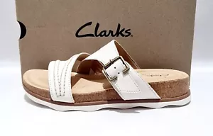 Sandalias Clarks Brynn Hope de cuero blanco Reino Unido 7 D nuevas - Imagen 1 de 6