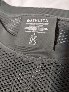 ATHLETA Oxygen Tank Top Seamless Lasercut Mesh Deep Sage Green Size Small EUC - Picture 1 of 7