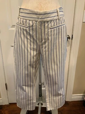 Pantalones "The Essential Slim" By Anthropologie a rayas blancas y azules, talla 8P Foto 1 de 4