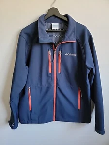 Columbia Blue Get A Grip Thermal Coil Softshell Mens Large Jacket 1625121 - Picture 1 of 9