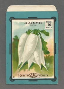 Vintage Seed Packet (large/unused) - Burt's Seed for Quality - Radish Icicle - Bild 1 von 2