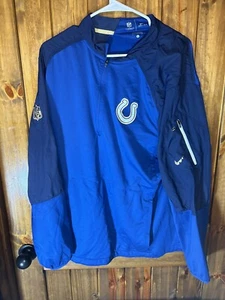 NIKE NFL On Field Apparel 1/4 Zip Blue Pullover (L)U On Front Indianapolis  Colt - Picture 1 of 5