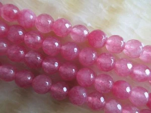 8mm faceted pink Ruby Loose Beads Gemstone 15" HL712 - Picture 1 of 3
