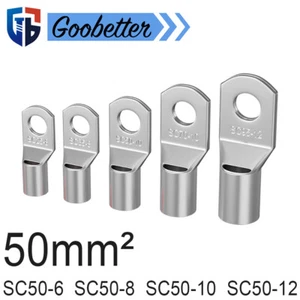 50mm² Copper Tube Terminals Battery Welding Cable Lug Eyelet Crimp Tinning SC50 - Picture 1 of 14