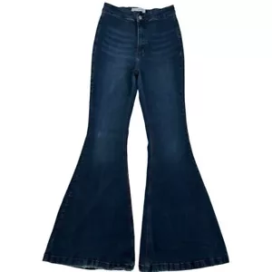 KanCan Estilo Wide Flare Leg Mid Rise Casual Denim Jeans 70's Y2K Women Sz 9 - Picture 1 of 9