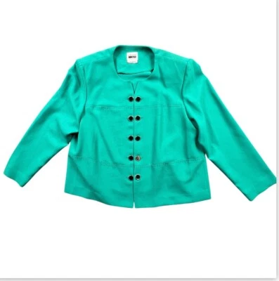 Chaqueta de Vestido Leslie Fay Mujer Talla 16 Pequeña Botón Frontal Blazer Cottagecore De Colección Foto 1 de 4