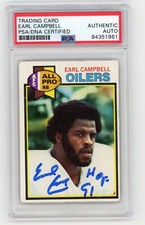 1979 Topps Earl Campbell PSA Signed inscribed RC Autographed Rookie Card Oilers 