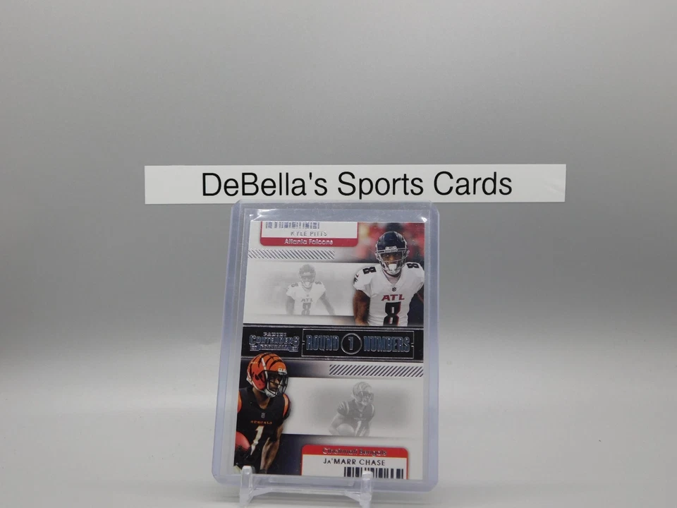 2021 Panini Contenders Kyle Pitts/Ja’marr Chase Round 1 Numbers No. RN-KPI - Image 1 of 2