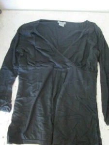 Youth Girl's Ann Taylor Small Black 3/4 Sleeve Top Excellent Condition - Picture 1 of 2