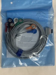 ECG GE SEER Light Holter Compatible Leadwires Cable MCM7-98S 7-Lead Snap End AHA - Picture 1 of 3