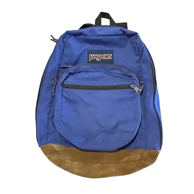 Mochila Jansport de Colección Años 90 Azul Gamuza Parte Inferior Escuela Senderismo Mochila Hecha en EE. UU. Foto 1 de 4