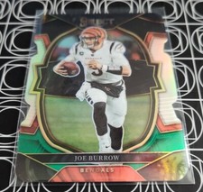 JOE BURROW BENGALS 2022 PANINI SELECT CONCOURSE BLACK/GREEN DIE-CUT PRIZM 70