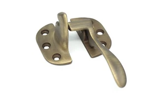 3/8" Offset Cabinet Latch Antique Ice Box Latch Antique Brass Furniture Latch - Picture 1 of 2