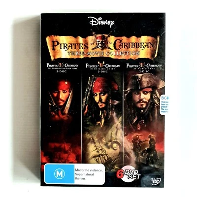 Pirates of the Caribbean 1 2 & 3 DVD Action Adventure Gift Set, Johnny Depp, R4 - Image 1 of 4