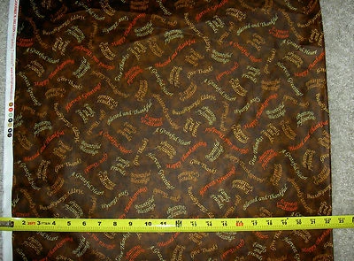 Bountiful Blessings Blessing Graditude 24515 A QT Marrón PALABRAS Tela por Foto 1 de 2