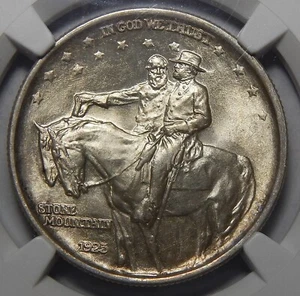 1925 NGC MS67 STONE MOUNTAIN HALF DOLLAR SILVER COMMEMORATIVE - Picture 1 of 4