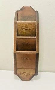 Vintage Rustic 3-Tier Farmhouse Wooden Wall Organizer Mail Holder 22 x 7" x 4" - Picture 1 of 3