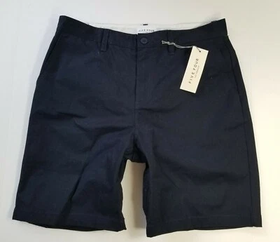 NUEVO Pantalones Cortos Five Four Para Hombres Ginsberg ELASTIZADOS Azul Marino Talla 34 x 8.5"  Foto 1 de 4