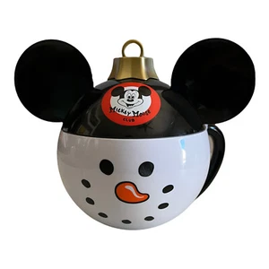 Disney Mickey Mouse Club Schneemann Weihnachtsschmuck Flip Top Tasse Ohr Mütze - Bild 1 von 5