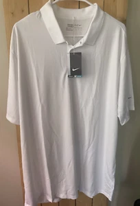 *MENS NIKE DRI-FIT GOLF STANDARD FIT WHITE SHIRT * SIZE 2XL TOP - Picture 1 of 3