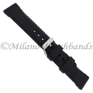 24mm deBeer Black High Quality Durable Beveled Silicone Mens Watch Band Reg 417 - Picture 1 of 3