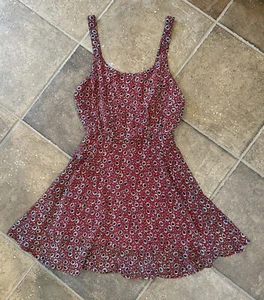 Vestido Floral Lucca Couture Rojo XS Sin Mangas Ajuste y Acampanado Fluido - Imagen 1 de 14