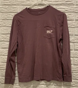VINEYARD VINES Purplish/Mauve Logo Long Sleeve Shirt Girl's L (16) Pocket Cotton - Picture 1 of 11
