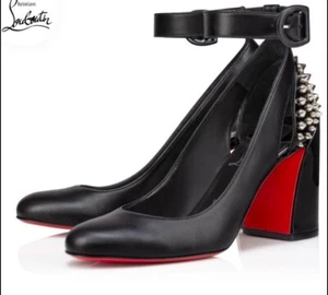Christian Louboutin Gr. 37 schwarz Damen Absatz Pumps Pantoletten Sandalen gebraucht - Bild 1 von 8