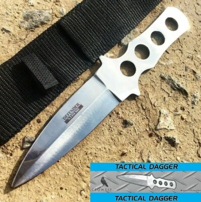 CROWSTREE POLISHED STAINLESS TACTICAL DAGGER Hunting Combat Boot Knife & Sheath - Image 1 of 4