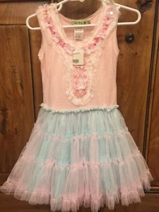 Little Mass 2T Tutu-Kleid rosa/pfirsichfarben/türkis neu mit Etikett Liebling💗Einzelhandel 84,00 $ - Bild 1 von 7