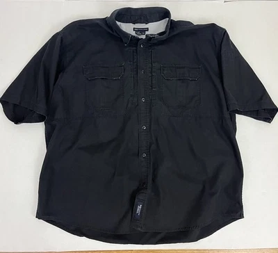 5.11 战术系列男式 3XL 短袖衬衫 100% 棉黑色 71152 — 第 1/4 张图片