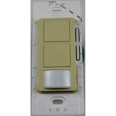 Interruptor sensor de ocupación de doble circuito Lutron marfil PIR pared 120-277V 900 pies cuadrados Foto 1 de 3