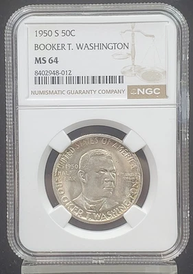 1950-S Booker T. Washington Half Dollar- NGC Graded MS64 - Image 1 of 4