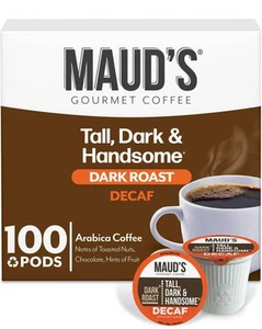 Decaf Dark Roast Coffee Pods, 100 ct, Decaffeinated Recyclable Single Serve P... - Picture 1 of 6