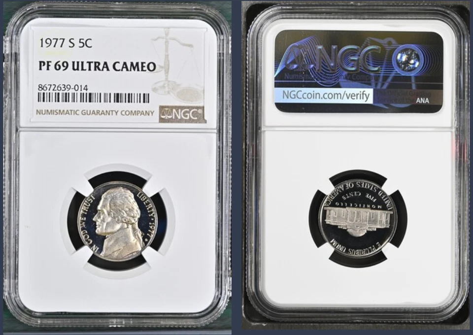 1977-S Jefferson Nickel NGC PF69 ULTRA CAMEO *Freshly graded* - Image 1 of 1