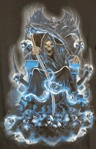 Sensenmann Skelett Horror Herren Hemd Größe 3XL 100% Baumwolle Heavy Metal  - Bild 1 von 2