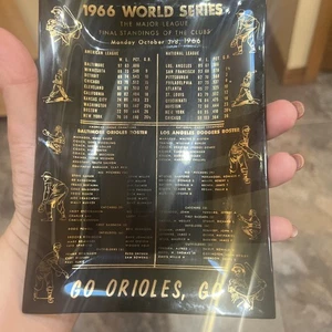 Vintage 1966 Baltimore Go Orioles Go World Series Smoked Glass Tray MLB - Picture 1 of 2