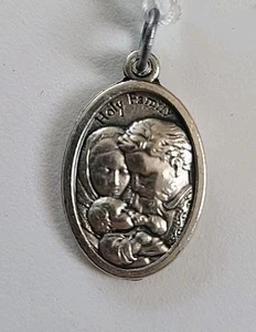 Heilige Familie - Betet für uns - Italien Silber Halskette Anhänger  - Bild 1 von 3