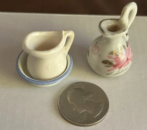 Vintage1:12 Scale Pitchers And A Basin For Dollhouse - Picture 1 of 3