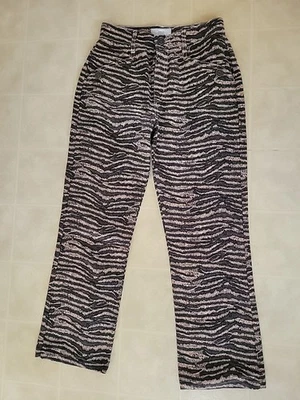 Pantalones Cortos Joie Zebra Jacquard Talla 24 Negro Bronce Tiro Medio Foto 1 de 3