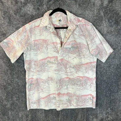 Vintage Reyn Spooner Shirt Mens Large Hawaiian Aloha Reverse Print Made USA 90s - Image 1 of 4