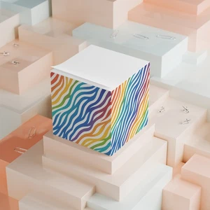 Zebra Print Note Cube, Colorful Office Decor, Fun Gift - Desk Organizer, - Picture 1 of 4