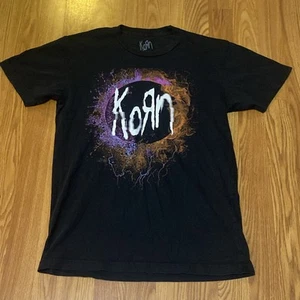 KoRn 2021 Summer Tour Mens Shirt M Black Fire Gods Metal Rock Concert Tee - Picture 1 of 5