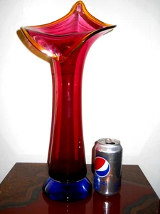Signed Young & Constantin Studio Art Glass Jack in the Pulpit Vase 18 1/4" Rare - Picture 1 of 11