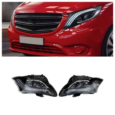 For 2016-23 Mercedes Benz Metris /Vito W447 Bule DRL Animation VLAND Headlights - Image 1 of 4