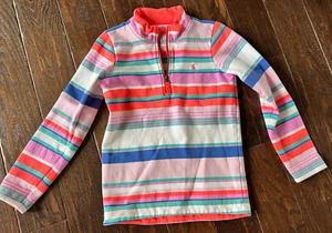 Joules 1/4 Zip Striped Sweatshirt Pullover UK Boden Boutique Girls Sz 10-11yrs - Picture 1 of 3