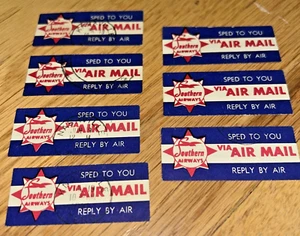 7 - Vintage SOUTHERN AIRWAYS "Sped To You Via Air Mail" Stamps - Picture 1 of 4
